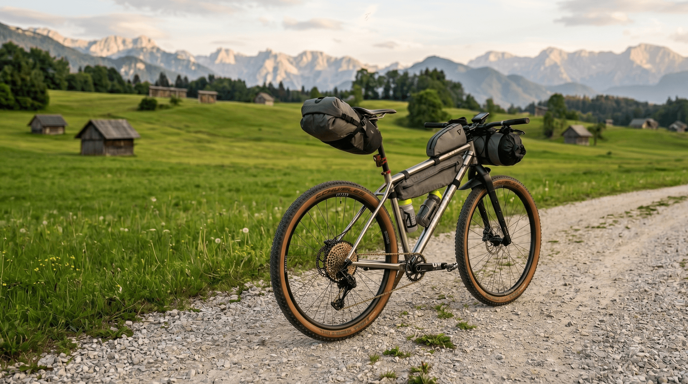 Bikepacking Rental Slovenia, Onone titanium frame bikepacking bike L Frame